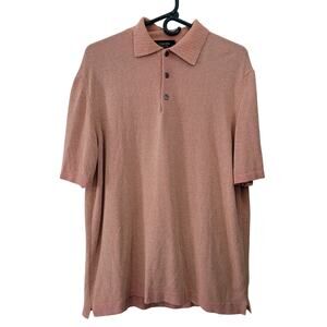 Toscano Size L Men’s Slub Knit‎ Ombre Short Sleeve Polo Casual Classic